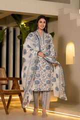 Multi-Color Floral Print Pure Cotton Kurta Set