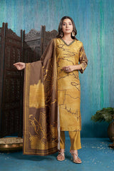 Mustard Viscose Silk Digital Printed Salwar Suit