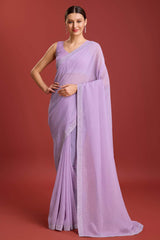 Lavender Crush Organza Swarovski Saree