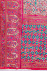 Pink Dharmavaram Silk Saree With Zari Work