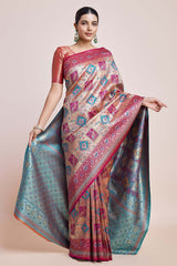 Magenta Dharmavaram Silk Saree With Zari Work