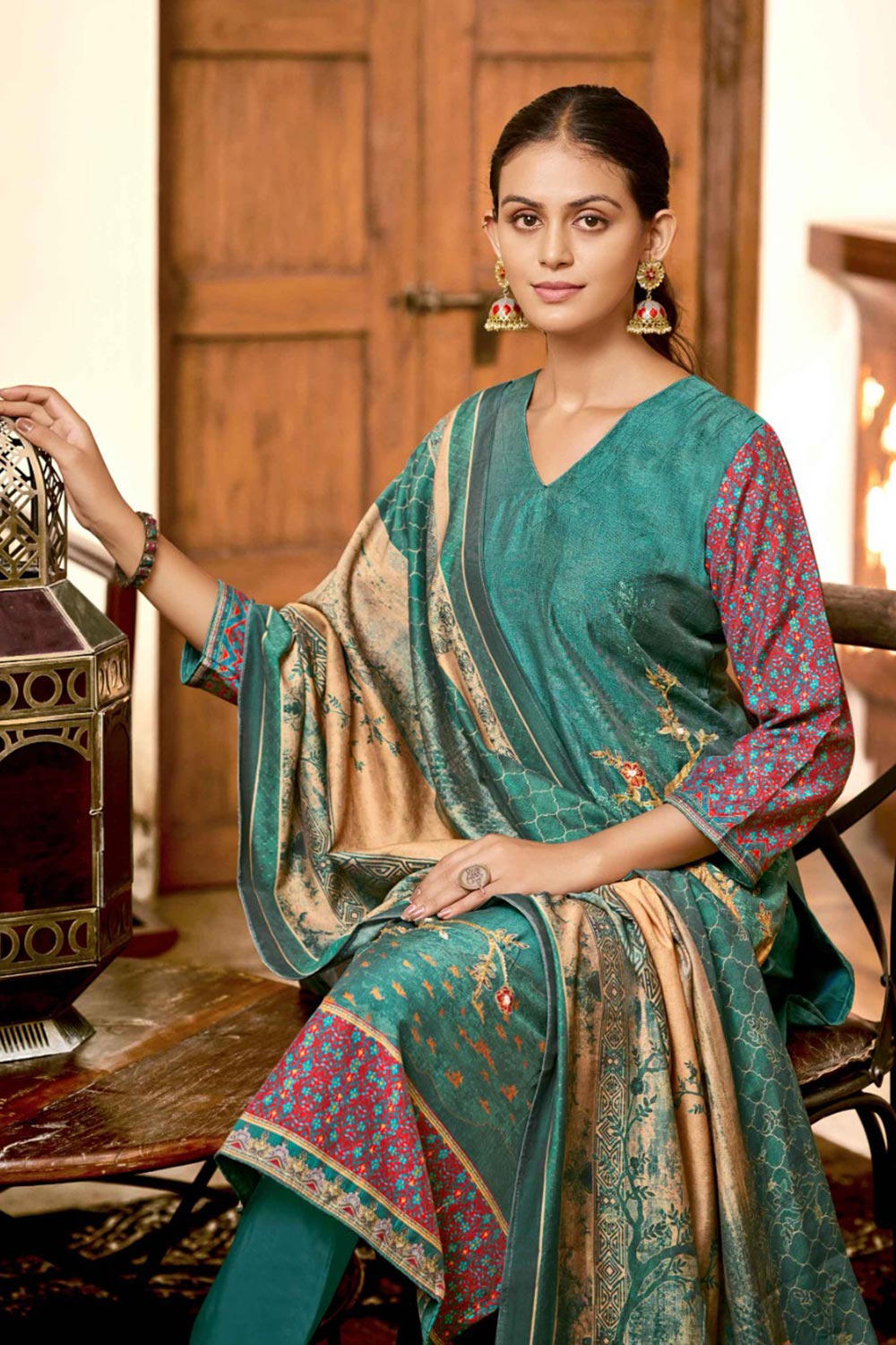 Green Viscose Silk Digital Printed Salwar Suit