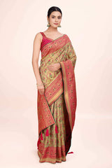 Pink Rich Look Banarasi Tissue Silk Saree