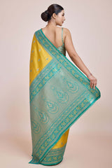 Zari Woven Banarasi Tissue Silk Yellow Saree