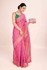 Light Pink Rich Look Banarasi Tissue Silk Saree