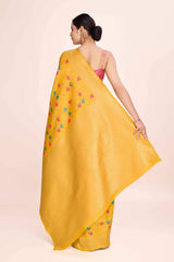 Yellow Rich Look Banarasi Tissue Silk Saree