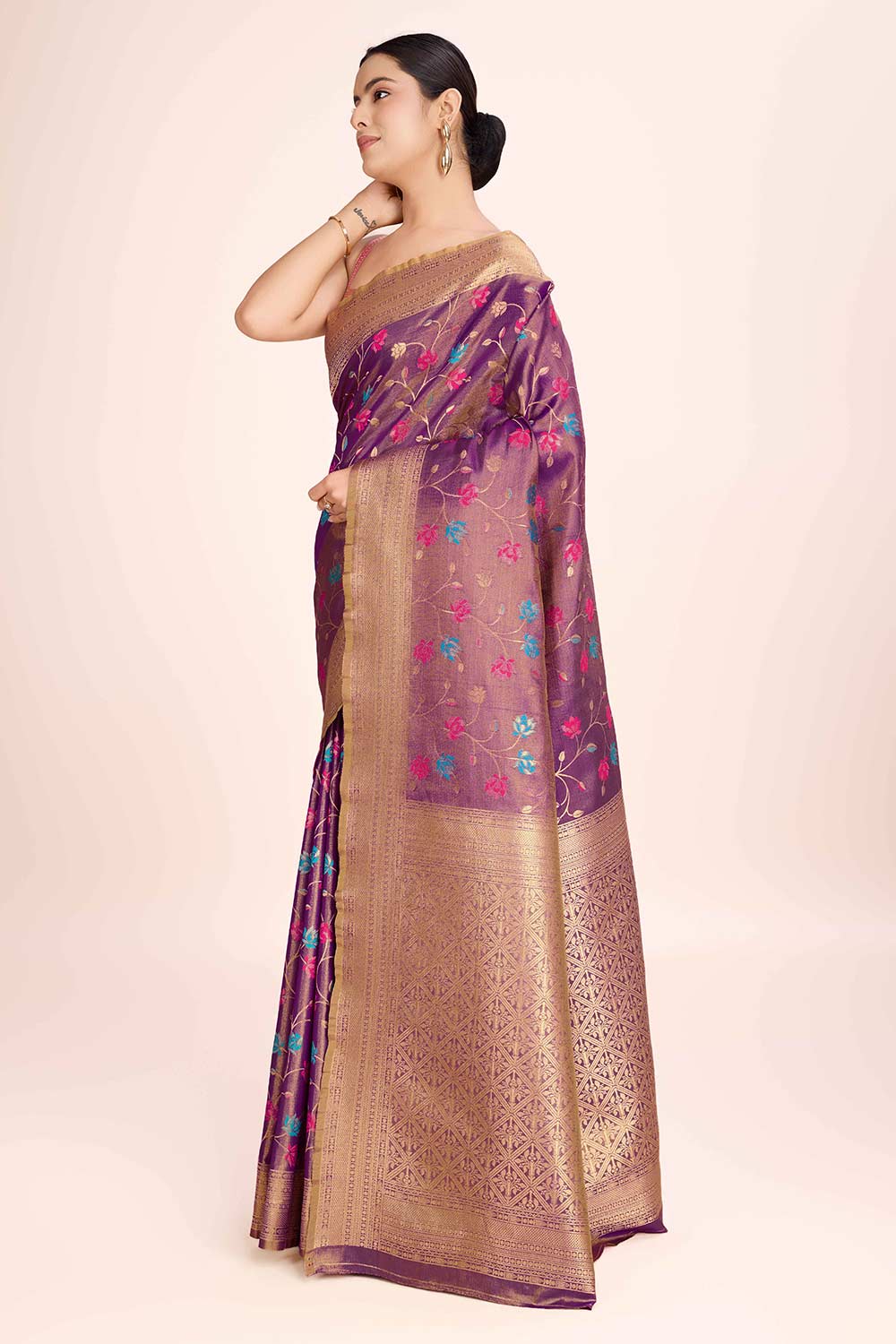 Light Brown Rich Look Banarasi Tissue Silk Saree