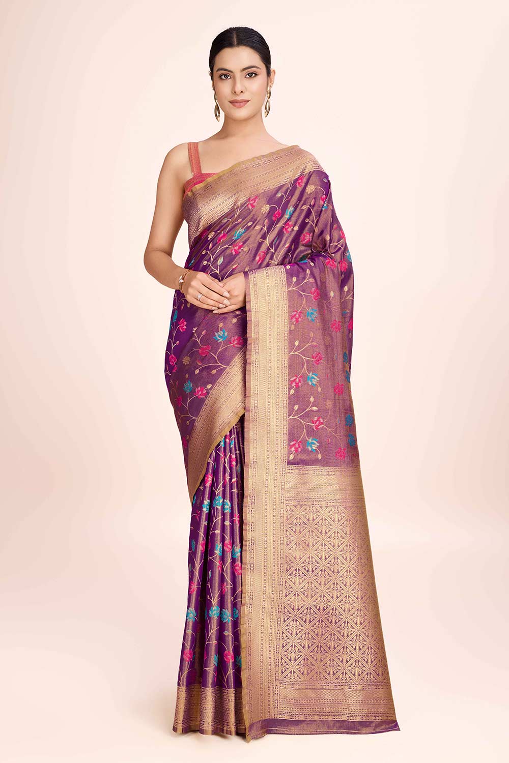 Light Brown Rich Look Banarasi Tissue Silk Saree