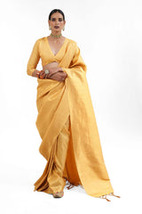 Kandini Silk Yellow Woven Handloom Saree