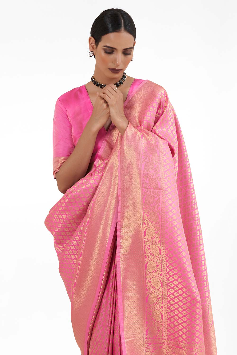 Kandini Silk Purple Woven Handloom Saree