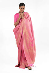 Kandini Silk Purple Woven Handloom Saree