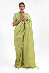 Kandini Silk Green Woven Handloom Saree