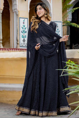 Black Georgette Zari Work Lehenga Choli