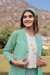 Green Embroidered Cotton Co-Ord Sets