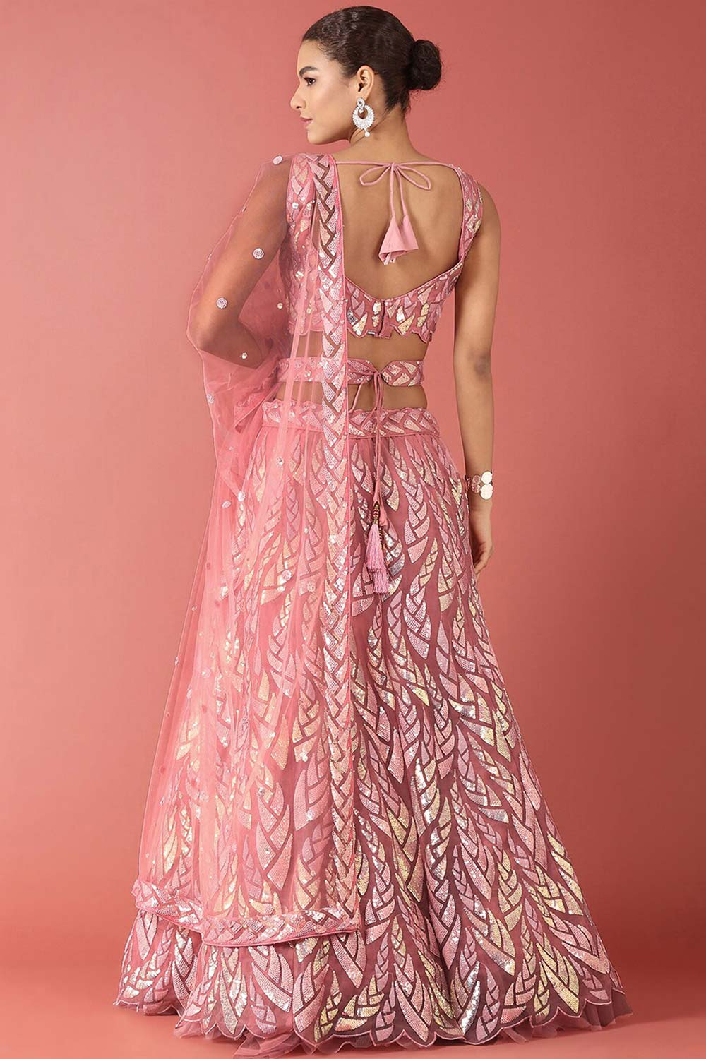 Pink Soft Net Embroidered Lehenga Choli