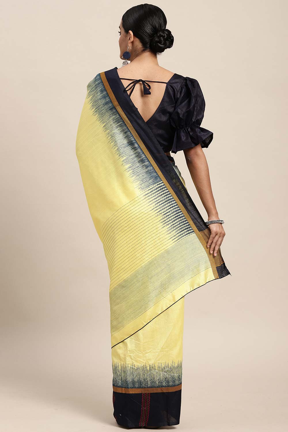 Wilda Yellow Bhagalpuri Printed Saree