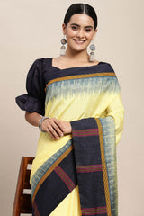 Wilda Yellow Bhagalpuri Printed Saree