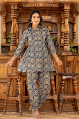 Blue Ethnic Motifs Cotton Co-Ord Sets