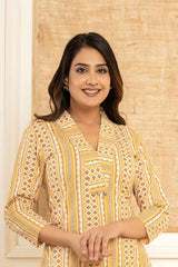 Yellow Ethnic Motifs Cotton Co-Ord Sets