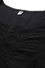 Black Chikankari Pure Cotton Top