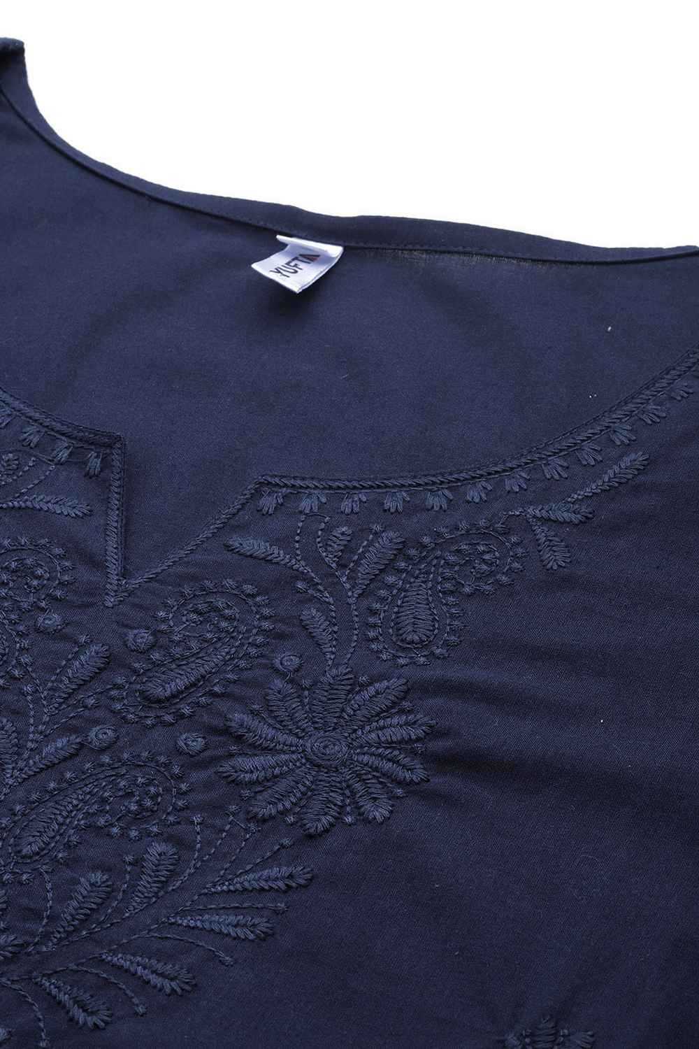 Blue Chikankari Pure Cotton Top