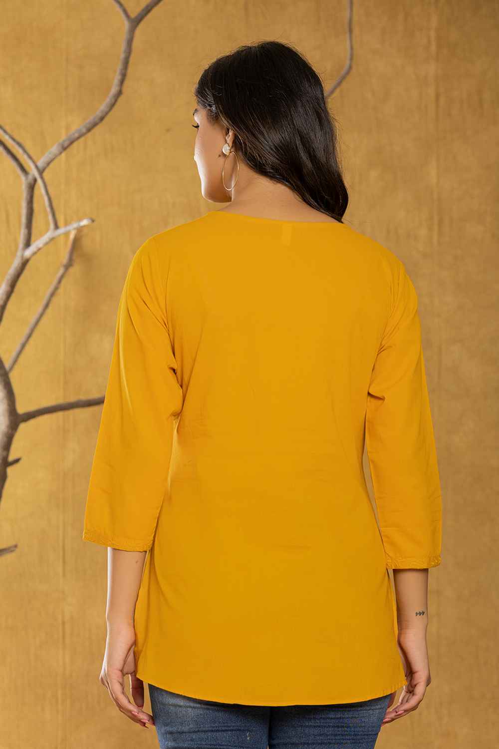 Yellow Chikankari Pure Cotton Top