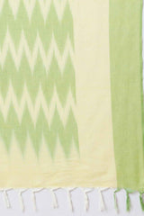 Green Ikat Print Pure Cotton Kurta Set