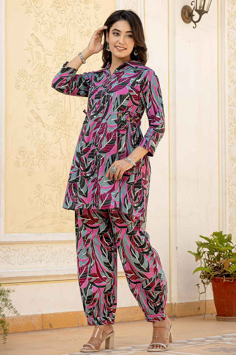 Multi-Color Geometric Print Cotton Co-Ord Sets