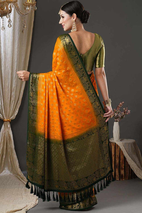 Alekha Yellow Georgette Printed Saree