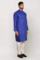 Men's Purple Cotton Solid Kurta Pajama Set