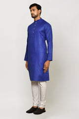 Men's Purple Cotton Solid Kurta Pajama Set