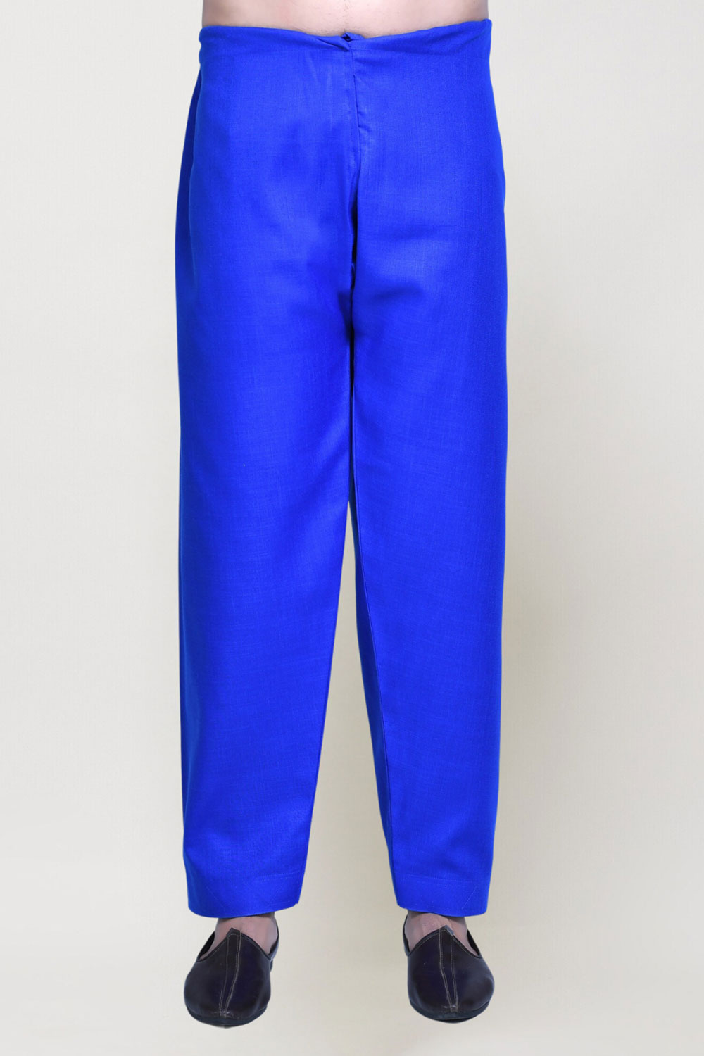 Men's Blue Cotton Solid Kurta Pajama Set