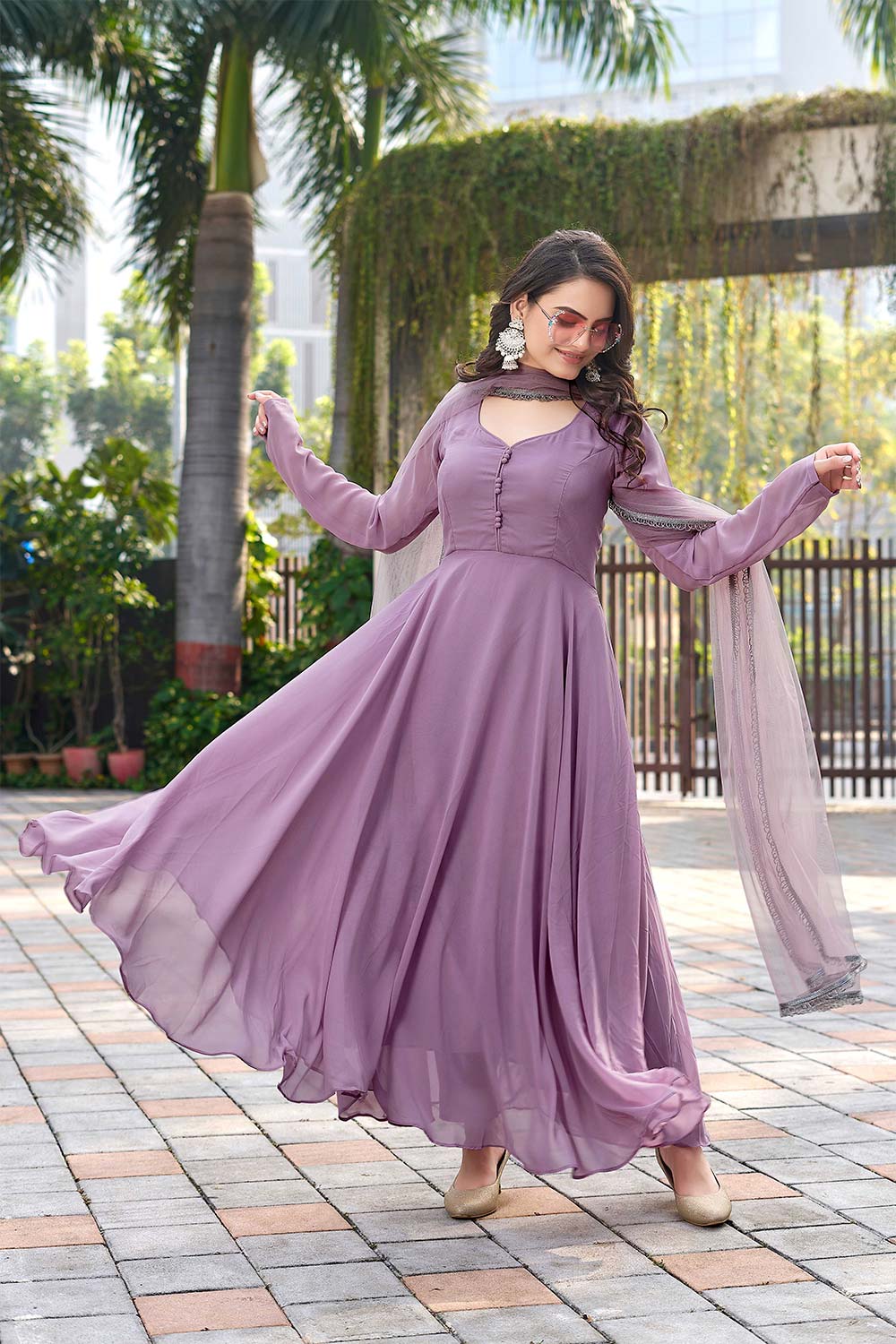 Casual Wear wersja Plain Long Anarkali