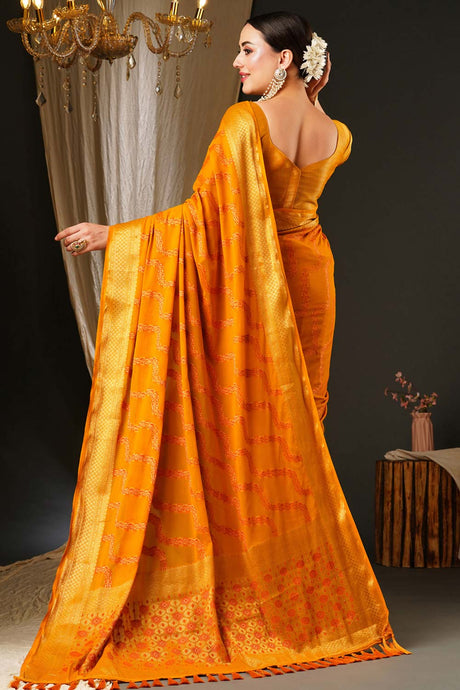 Alekha Yellow Georgette Printed Saree