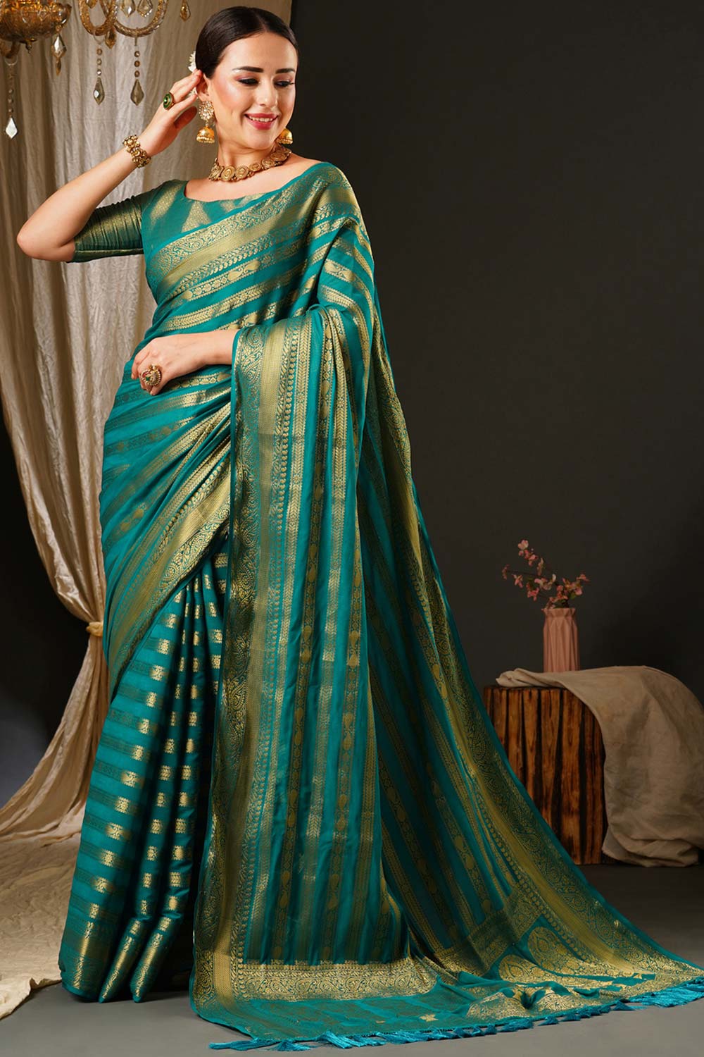 Alekha Blue Georgette Printed Saree