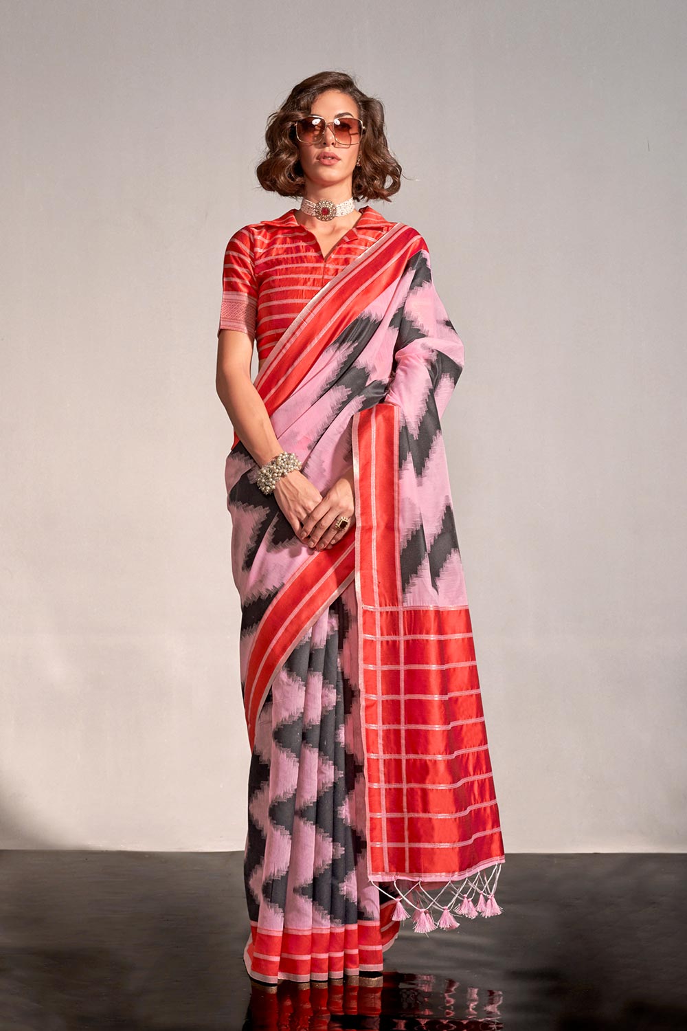 Khimsaar Lavender Silk Woven Saree