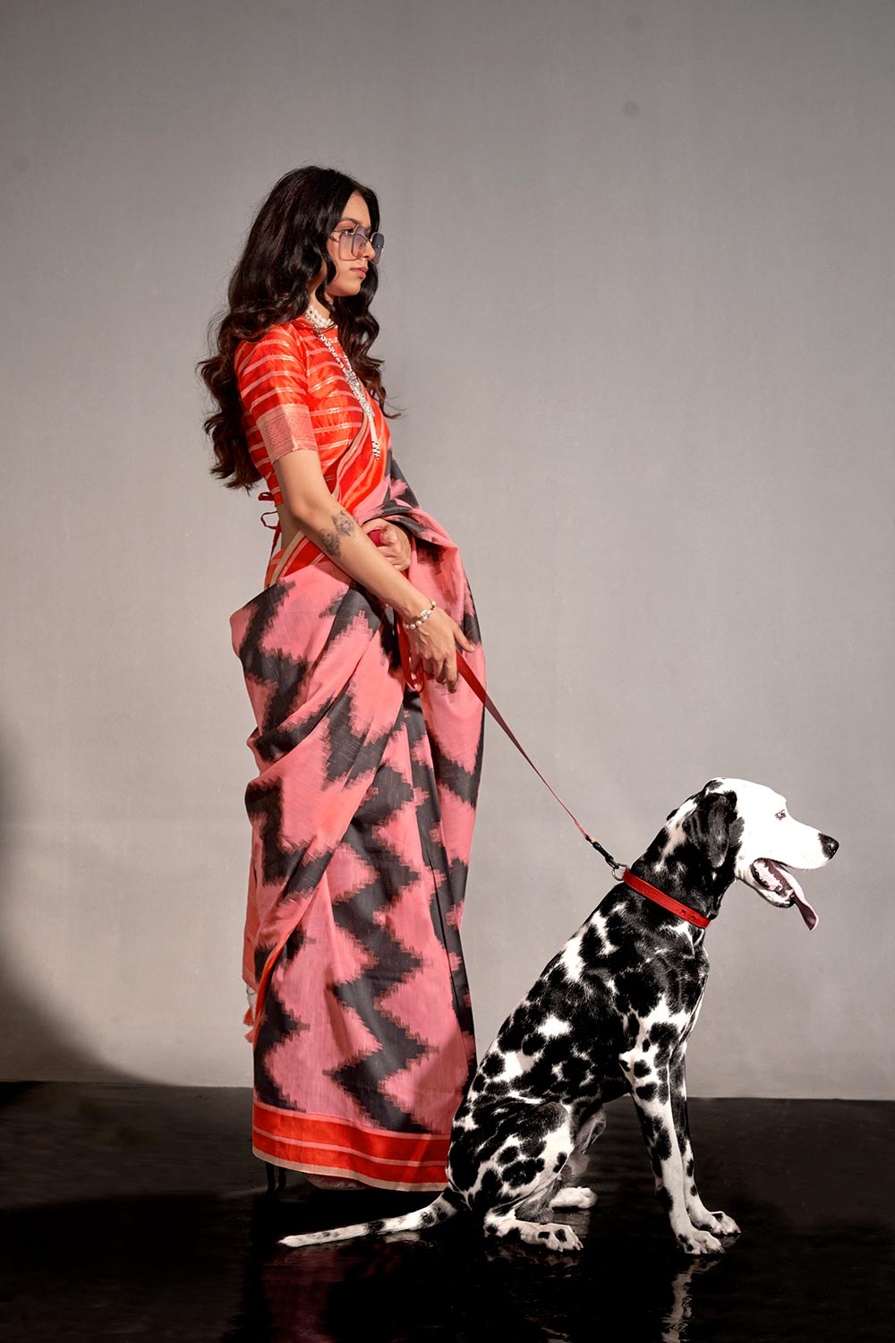 Khimsaar Pink Silk Woven Saree