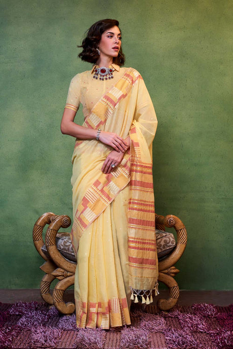 Khwaaish Silk Yellow Woven Saree