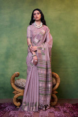 Khwaaish Silk Lavender Woven Saree