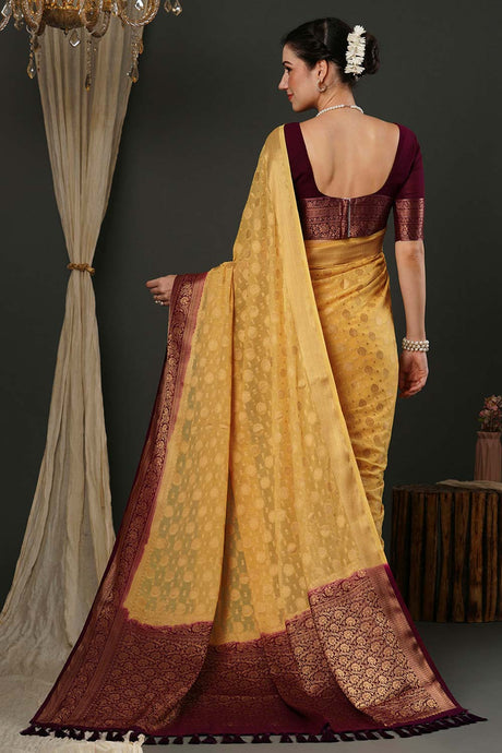 Alekha Yellow Georgette Printed Saree