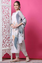 Beige Cotton Digital Printed Salwar Suit