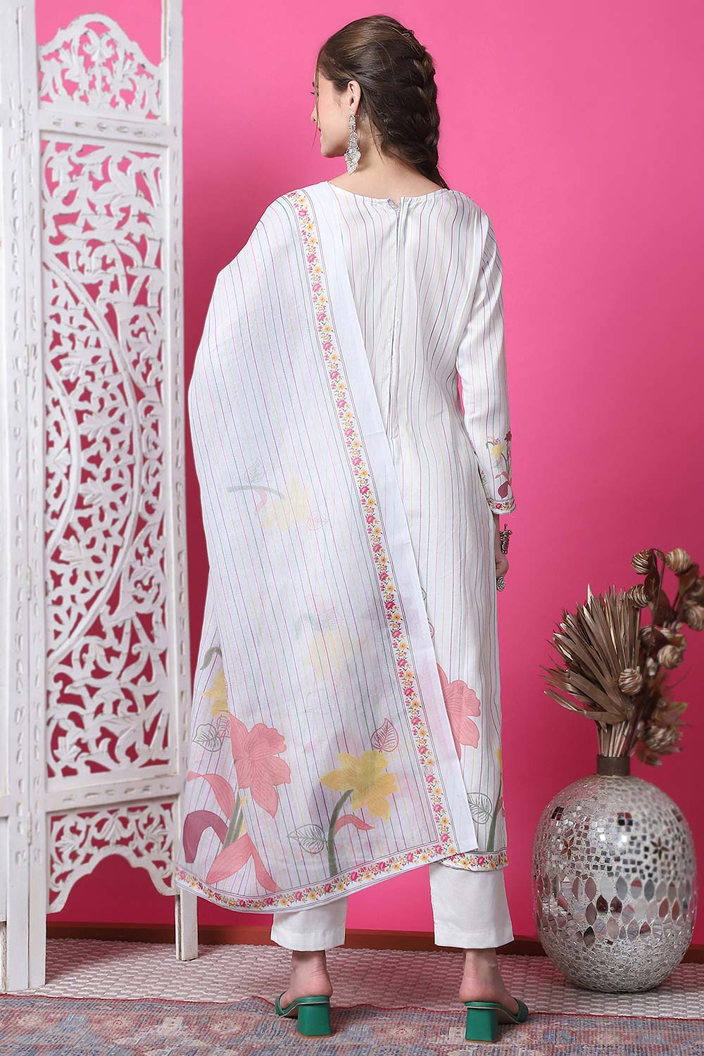 Off White Cotton Digital Printed Salwar Suit