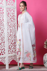 Off White Cotton Digital Printed Salwar Suit