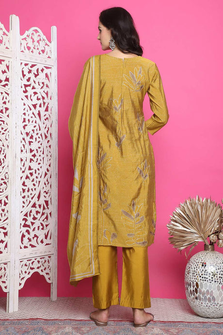 Mustard Muslin Digital Printed Salwar Suit