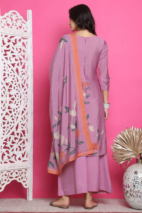 Purple Muslin Digital Printed Salwar Suit