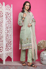 Green Cotton Digital Printed Salwar Suit