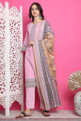 Pink Cotton Digital Printed Salwar Suit