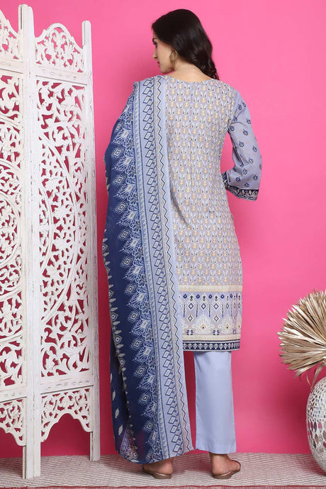 Sky Blue Cotton Digital Printed Salwar Suit