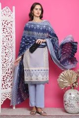 Sky Blue Cotton Digital Printed Salwar Suit