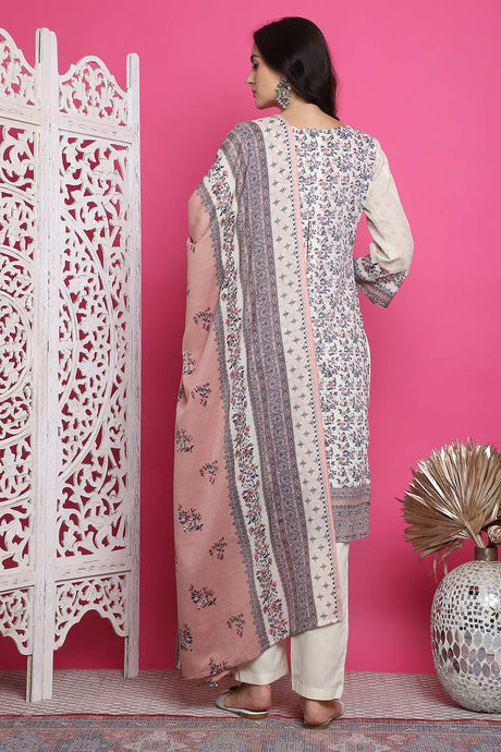 Cream Cotton Digital Printed Salwar Suit